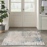 nourison quarry qua01 ivory grey blue rug