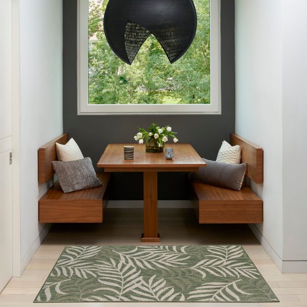 nourison garden oasis goa01 green ivory rug