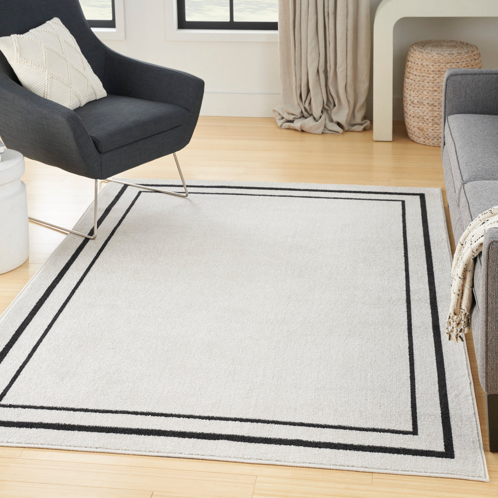nourison nourison essentials nre02 ivory black rug