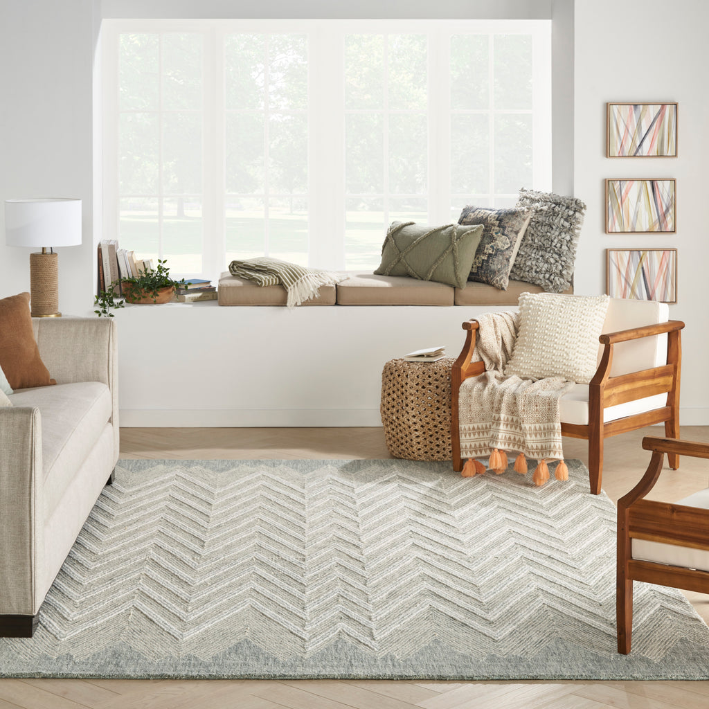 nourison interlock itl04 teal rug