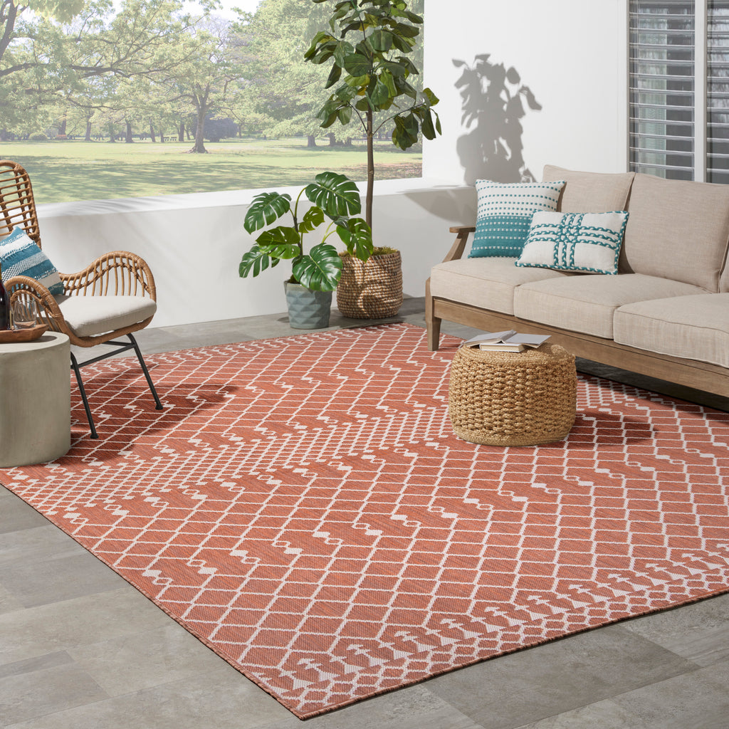 nourison positano pos02 terracotta rug