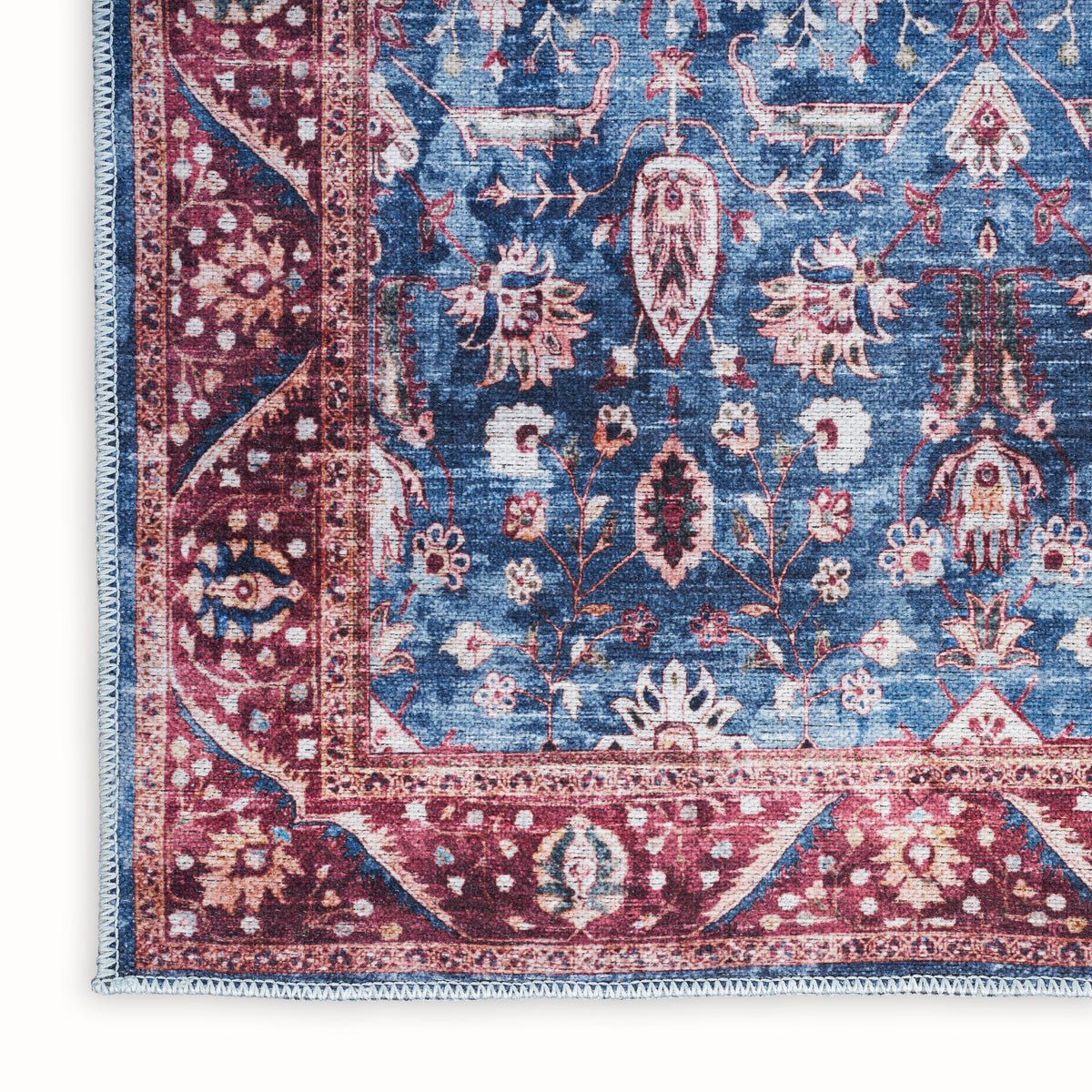 nourison grand washables grw06 blue brick rug