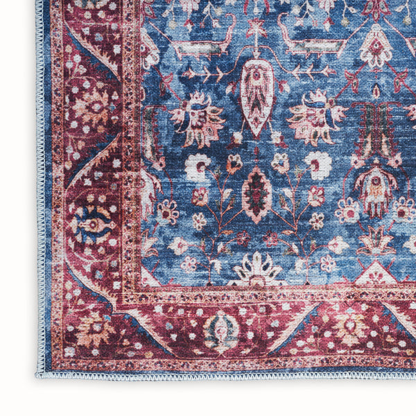 nourison grand washables grw06 blue brick rug