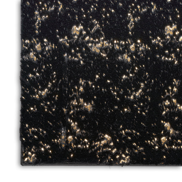 nourison cozy shimmer csh01 black gold rug