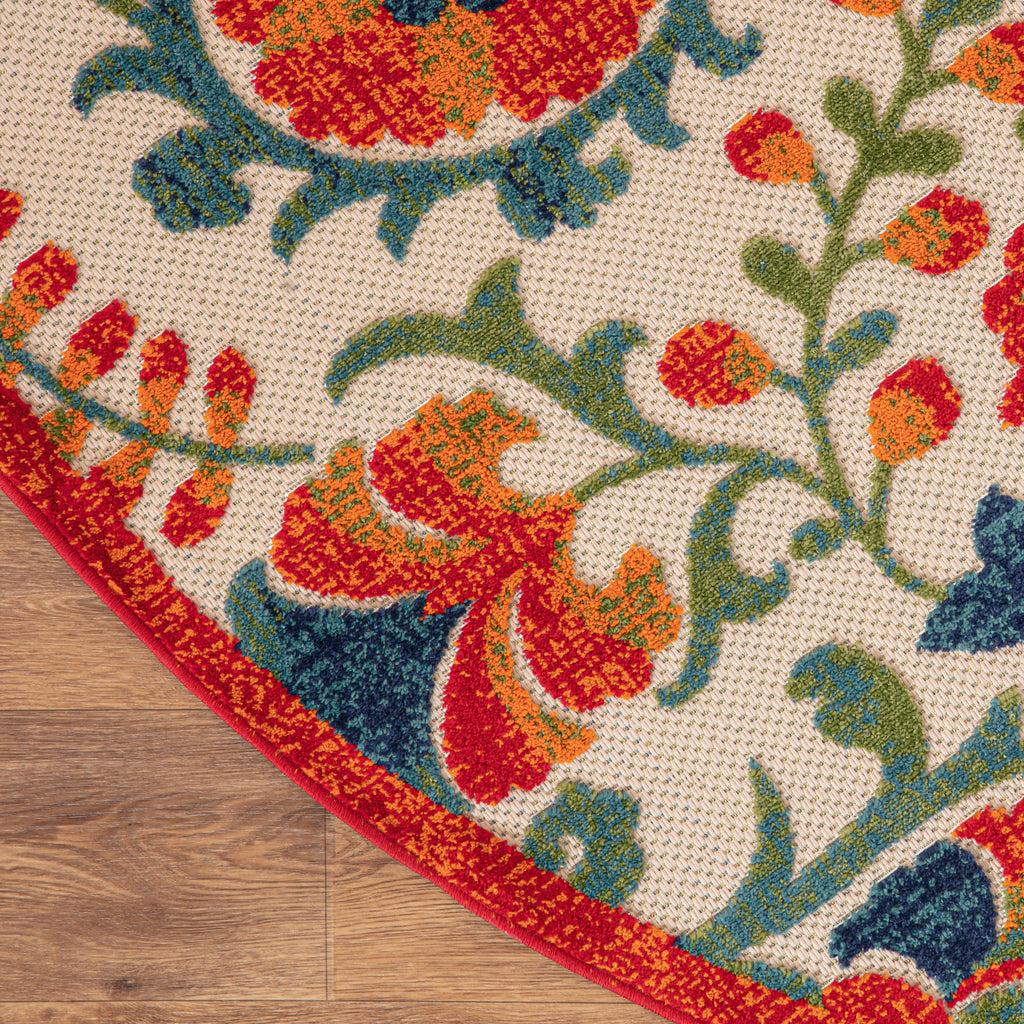 nourison aloha alh17 red multicolor rug