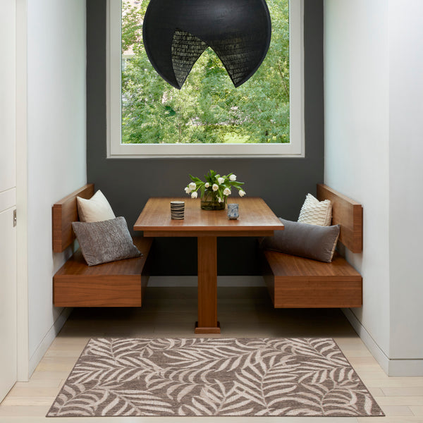 nourison garden oasis goa01 mocha rug