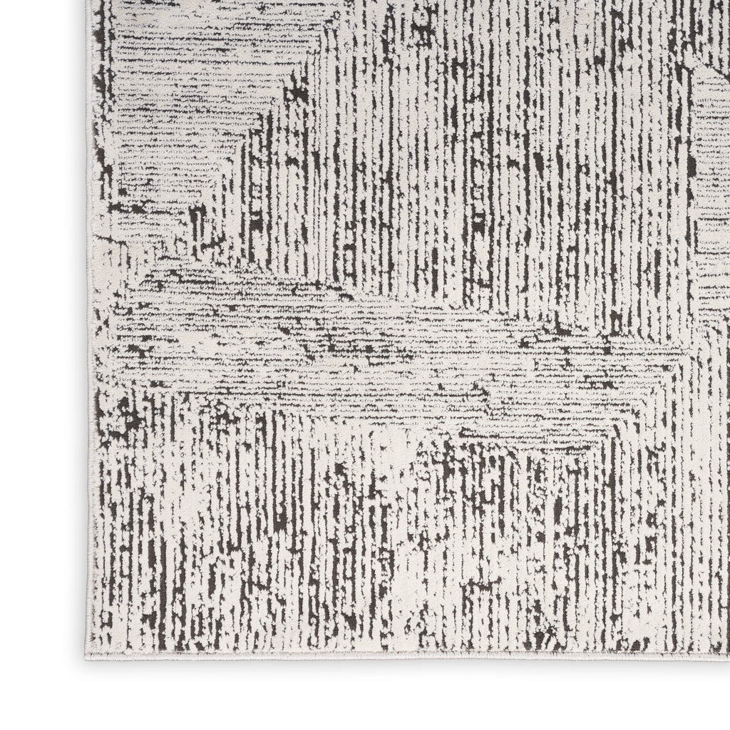 nourison ck024 irradiant irr01 cream black rug