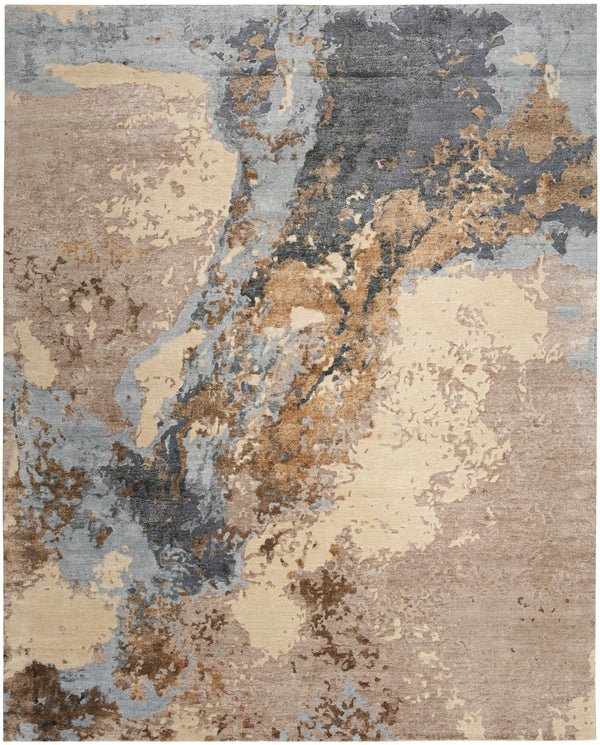 nourison silk shadows sha23 beige blue rug