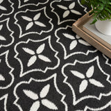 nourison nourison essentials nre04 black ivory rug
