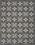 nourison aloha alh34 black white rug