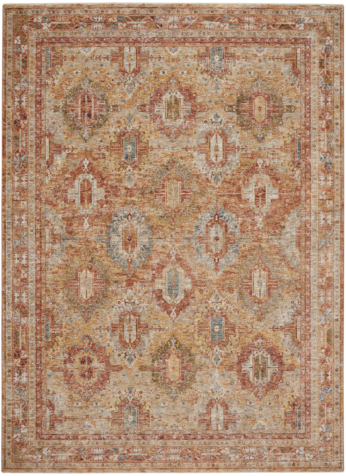 nourison sahar shr01 rust rug