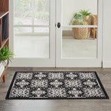 nourison aloha alh34 black white rug