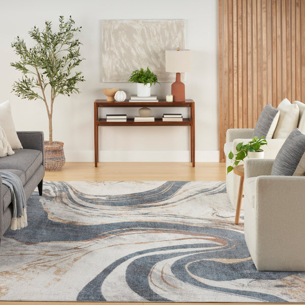 nourison astra machine washable asw15 ivory blue rug