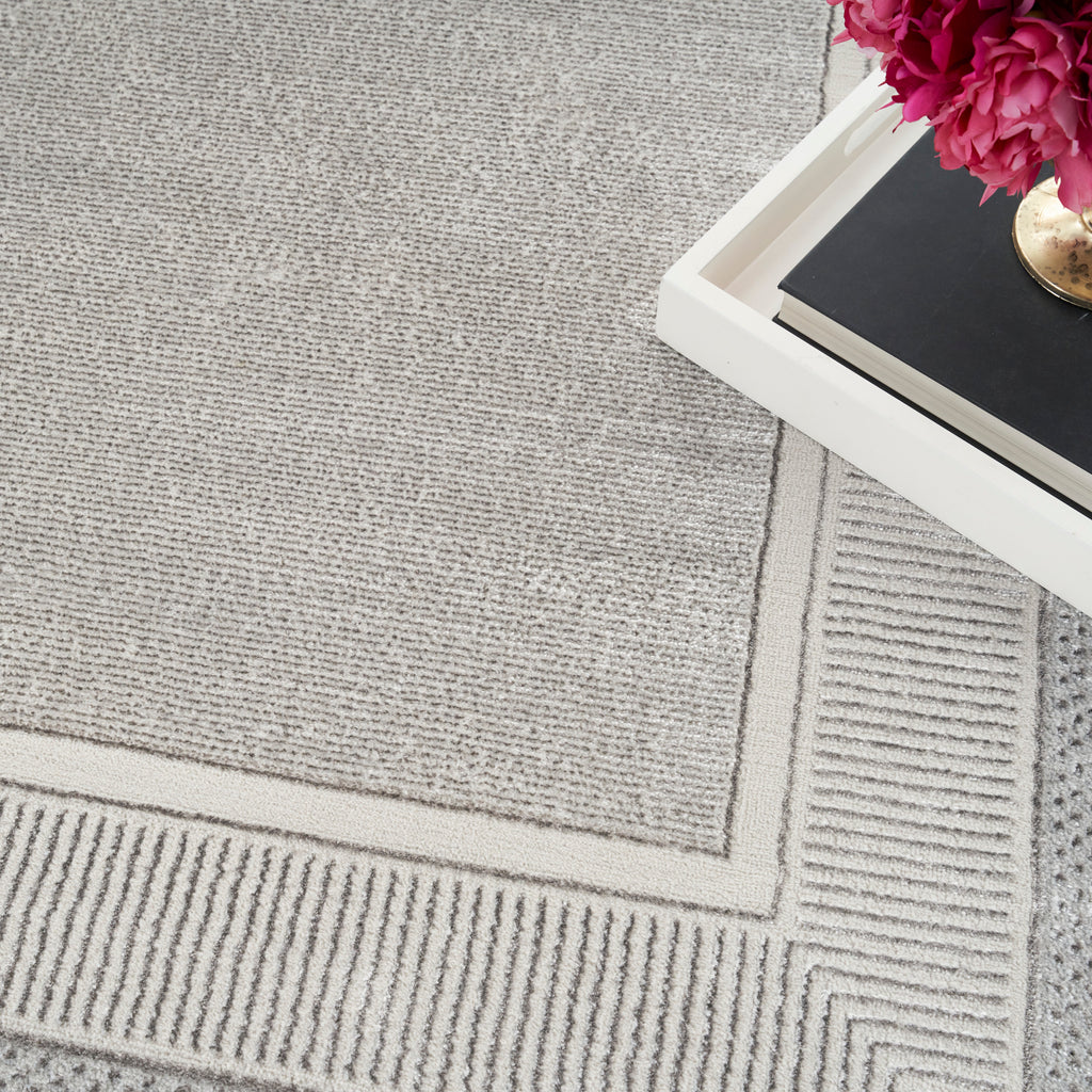 nourison glitz glz07 silver rug