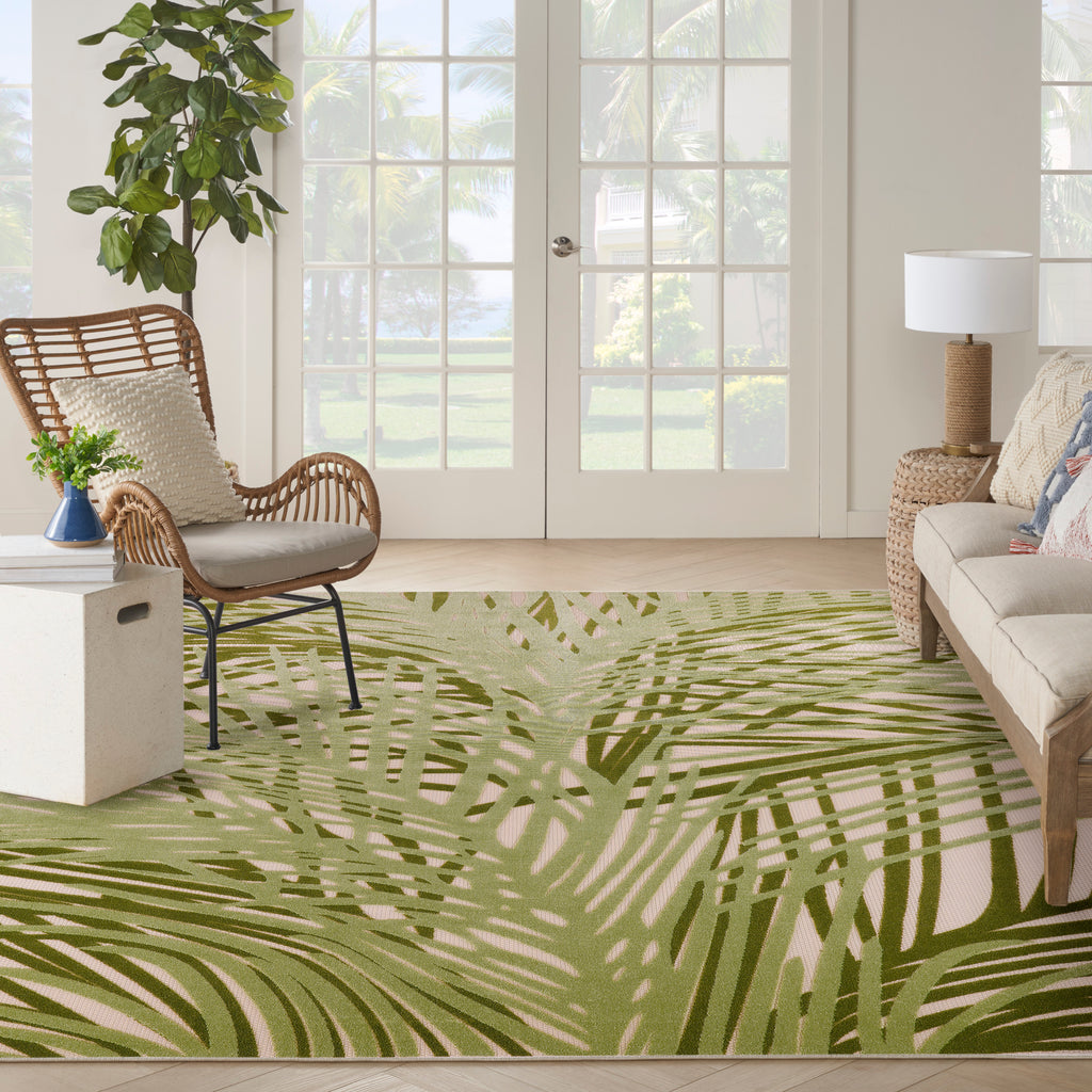 nourison aloha alh41 ivory green rug