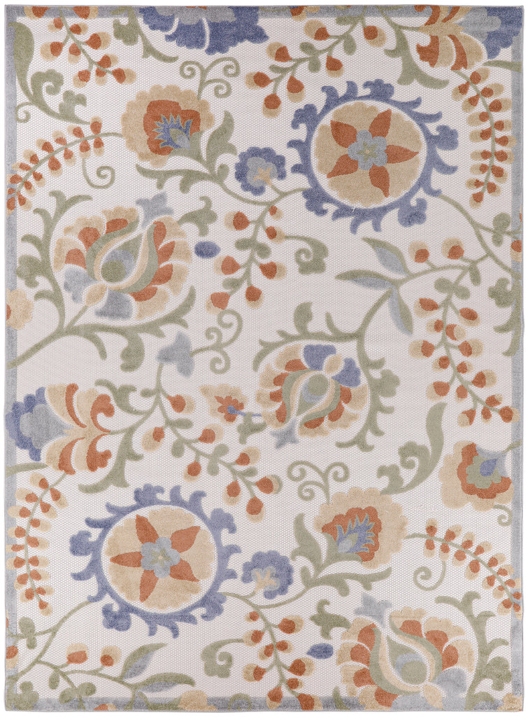 nourison aloha alh17 ivory blue rug