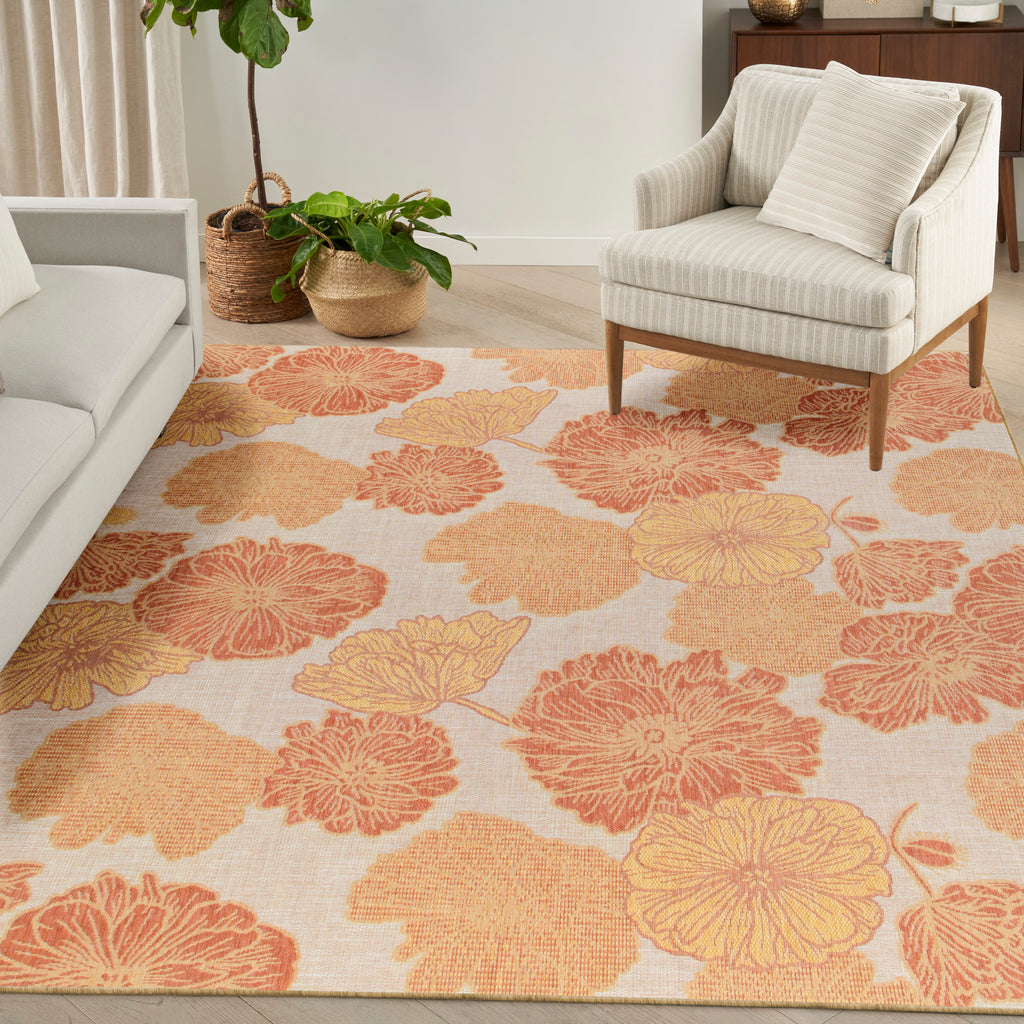 nourison garden oasis goa04 coral rug