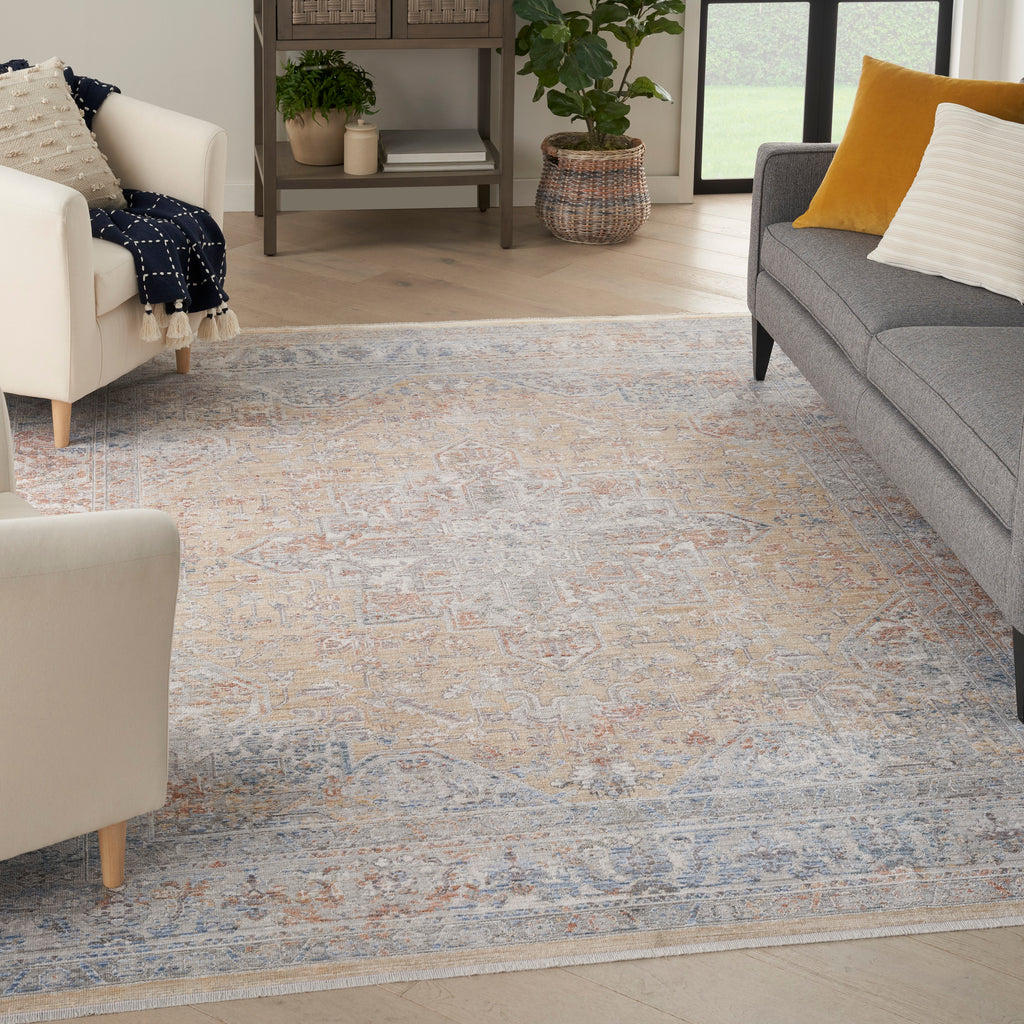 nourison elegant heirlooms elh01 grey gold rug