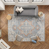 nourison astra machine washable asw12 denim multicolor rug