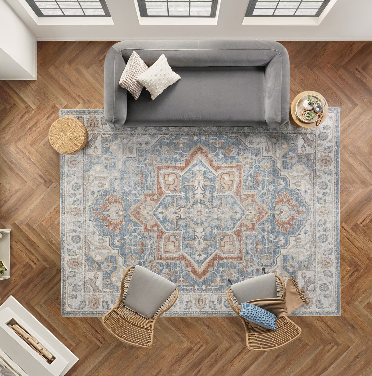 nourison astra machine washable asw12 denim multicolor rug