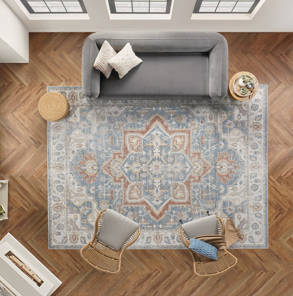 nourison astra machine washable asw12 denim multicolor rug