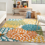 nourison aloha alh05 turquoise multicolor rug