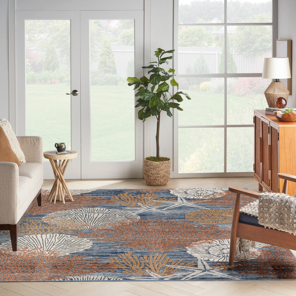 nourison seaside sds04 blue multicolor rug