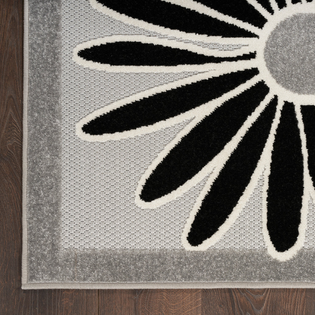 nourison aloha alh33 black white rug