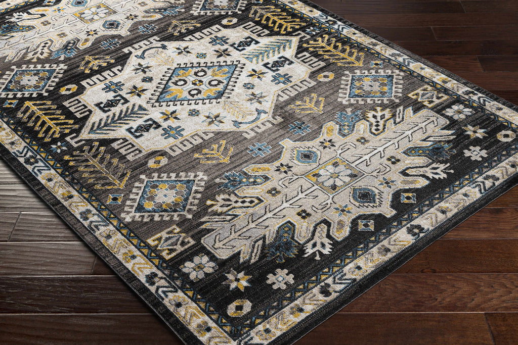 Hauteloom Wanaka WNKVI Black Machine Made Polyester Rug