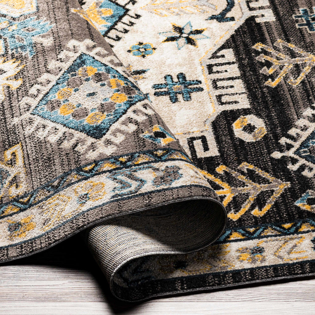 Hauteloom Wanaka WNKVI Black Machine Made Polyester Rug