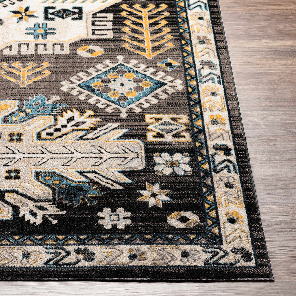 Hauteloom Wanaka WNKVI Black Machine Made Polyester Rug