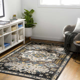 Hauteloom Wanaka WNKVI Black Machine Made Polyester Rug