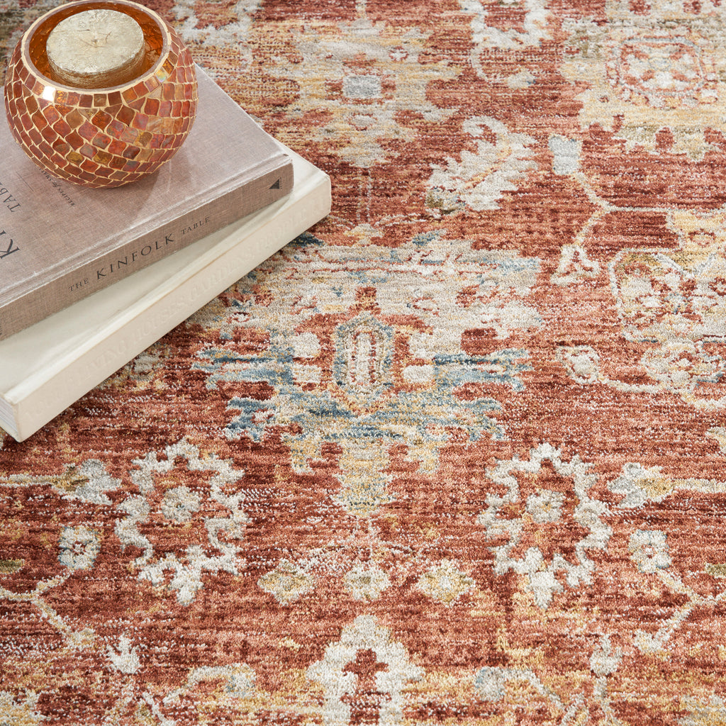nourison sahar shr02 rust rug