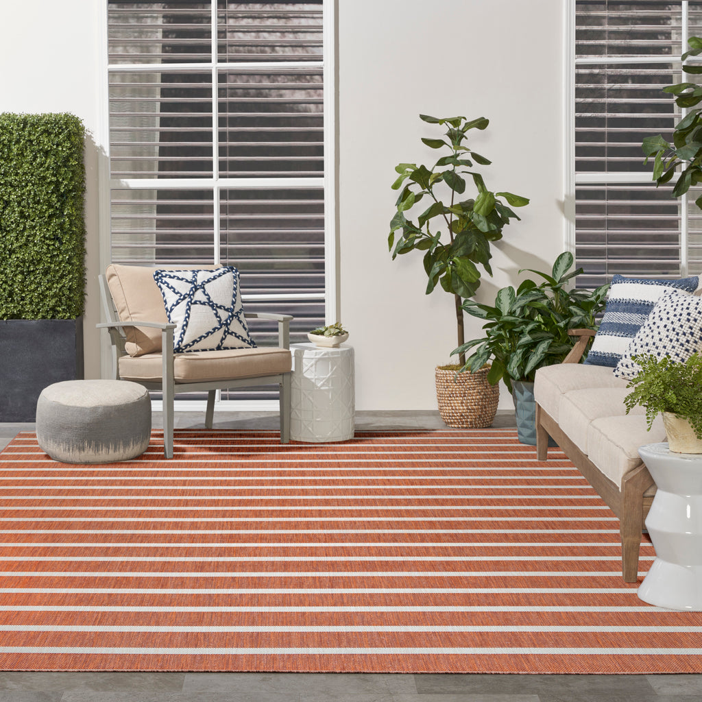 nourison positano pos03 terracotta ivory rug