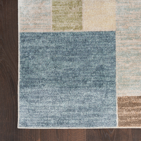 nourison astra machine washable asw09 blue green multi rug