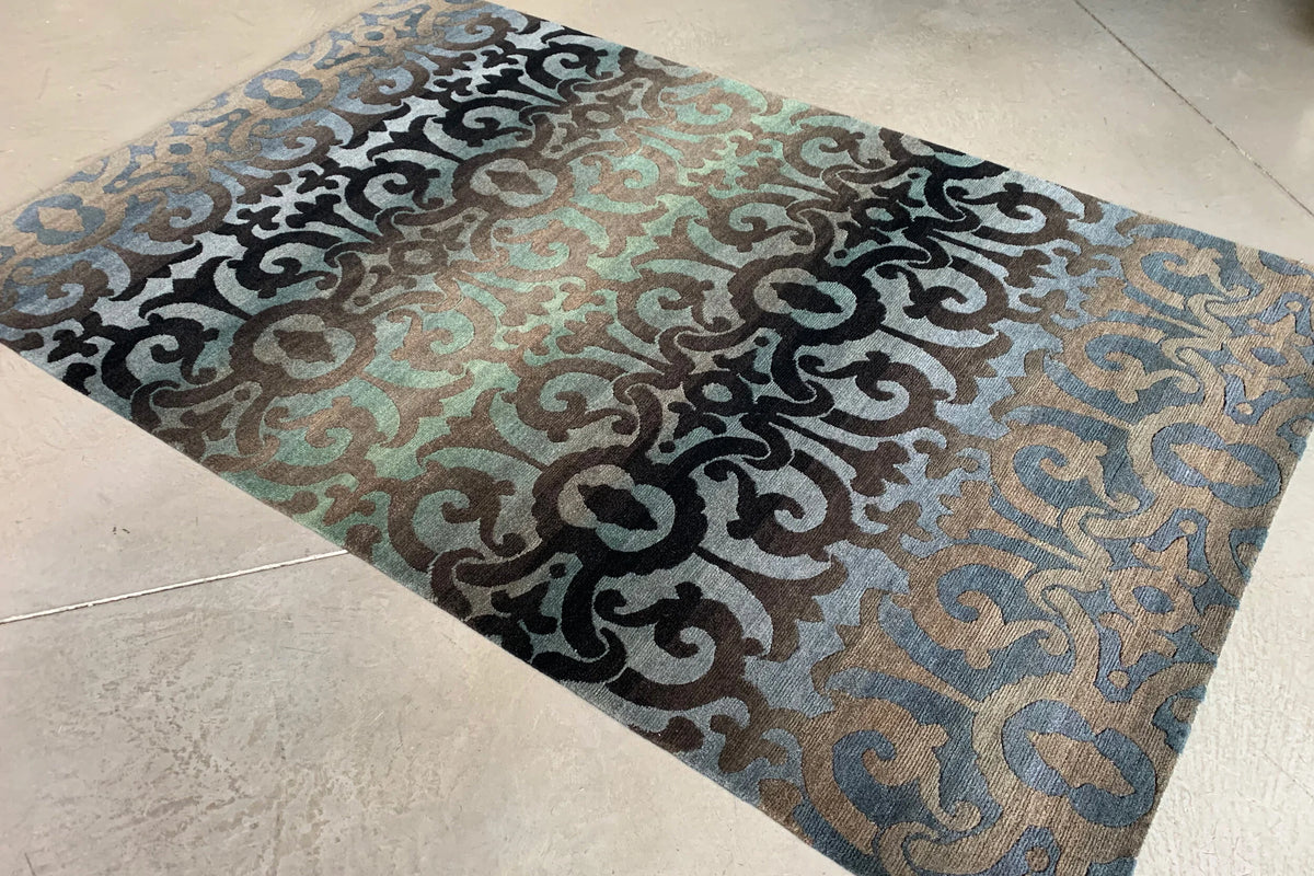 Tibet Rug Company 100 CT WROUGHT IRON Blue Rug