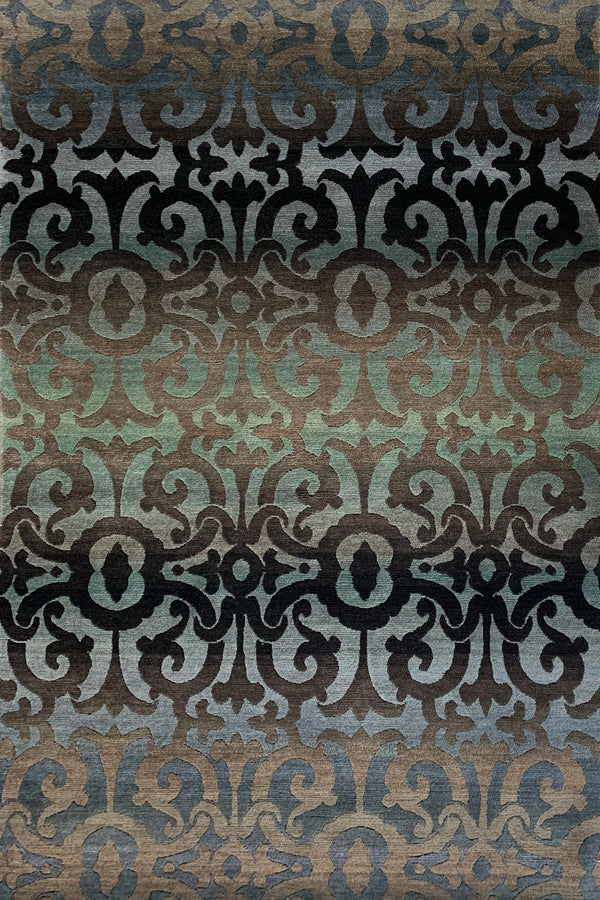 Tibet Rug Company 100 CT WROUGHT IRON Blue Rug