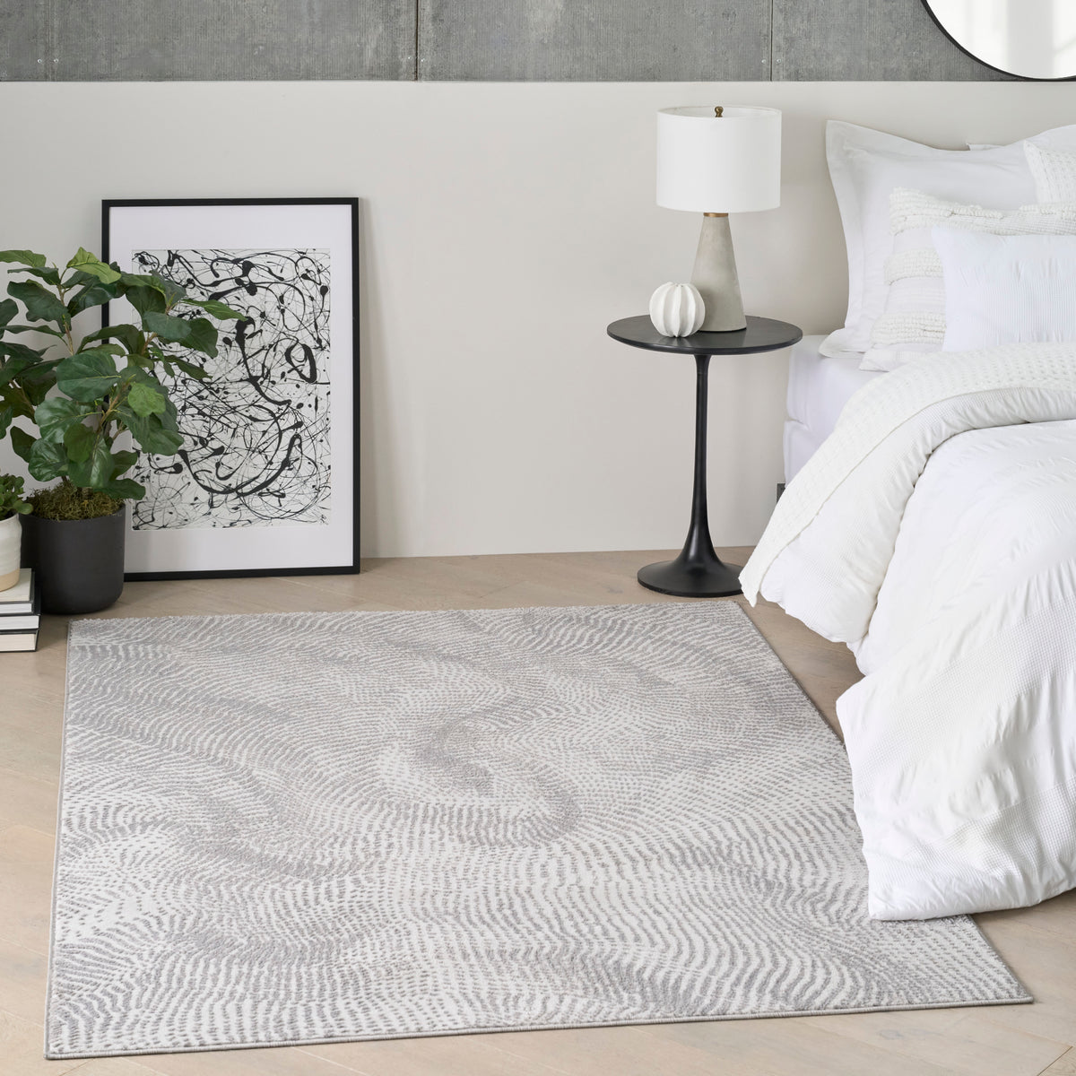 nourison central park west cep01 grey rug