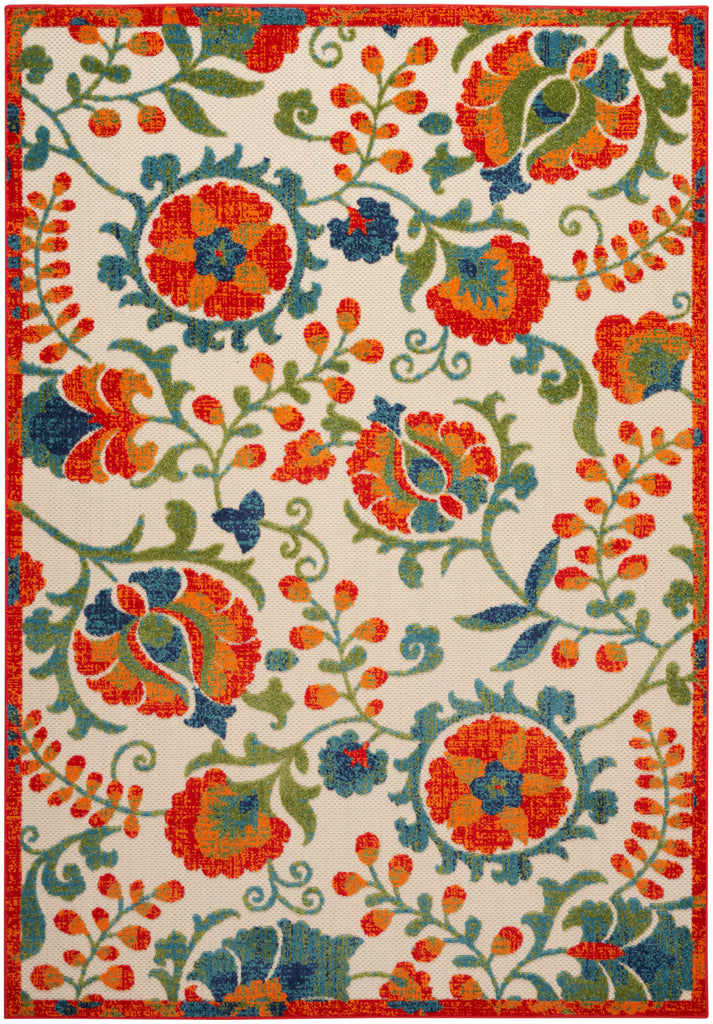 nourison aloha alh17 red multicolor rug