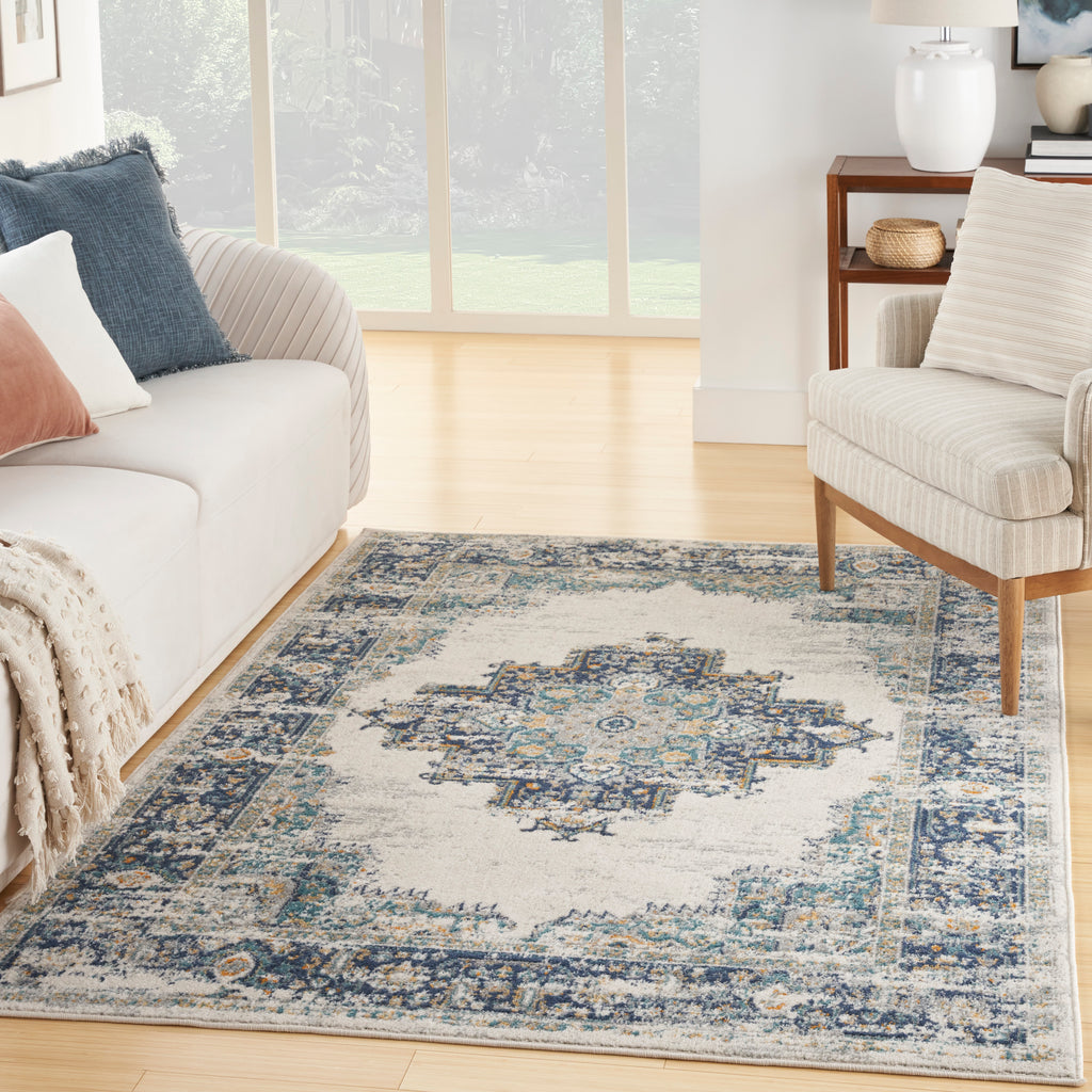 nourison passion psn03 ivory grey blue rug