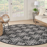 nourison aloha alh34 black white rug