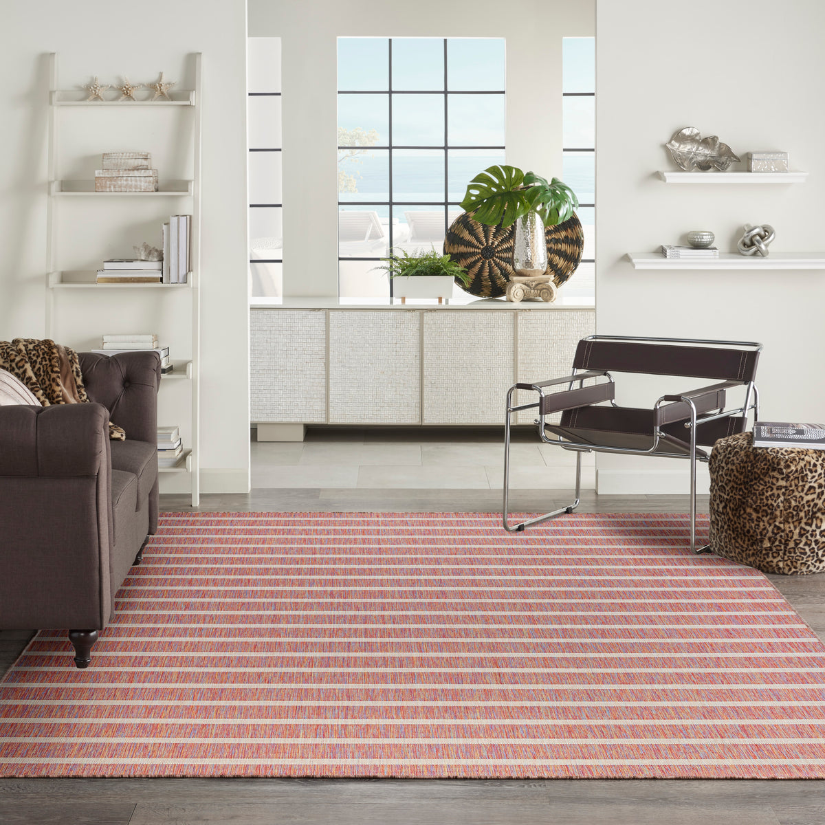 nourison positano pos03 rainbow ivory rug