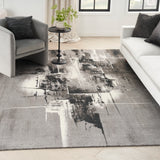 nourison twilight twi30 grey ivory black rug