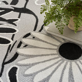 nourison aloha alh33 black white rug