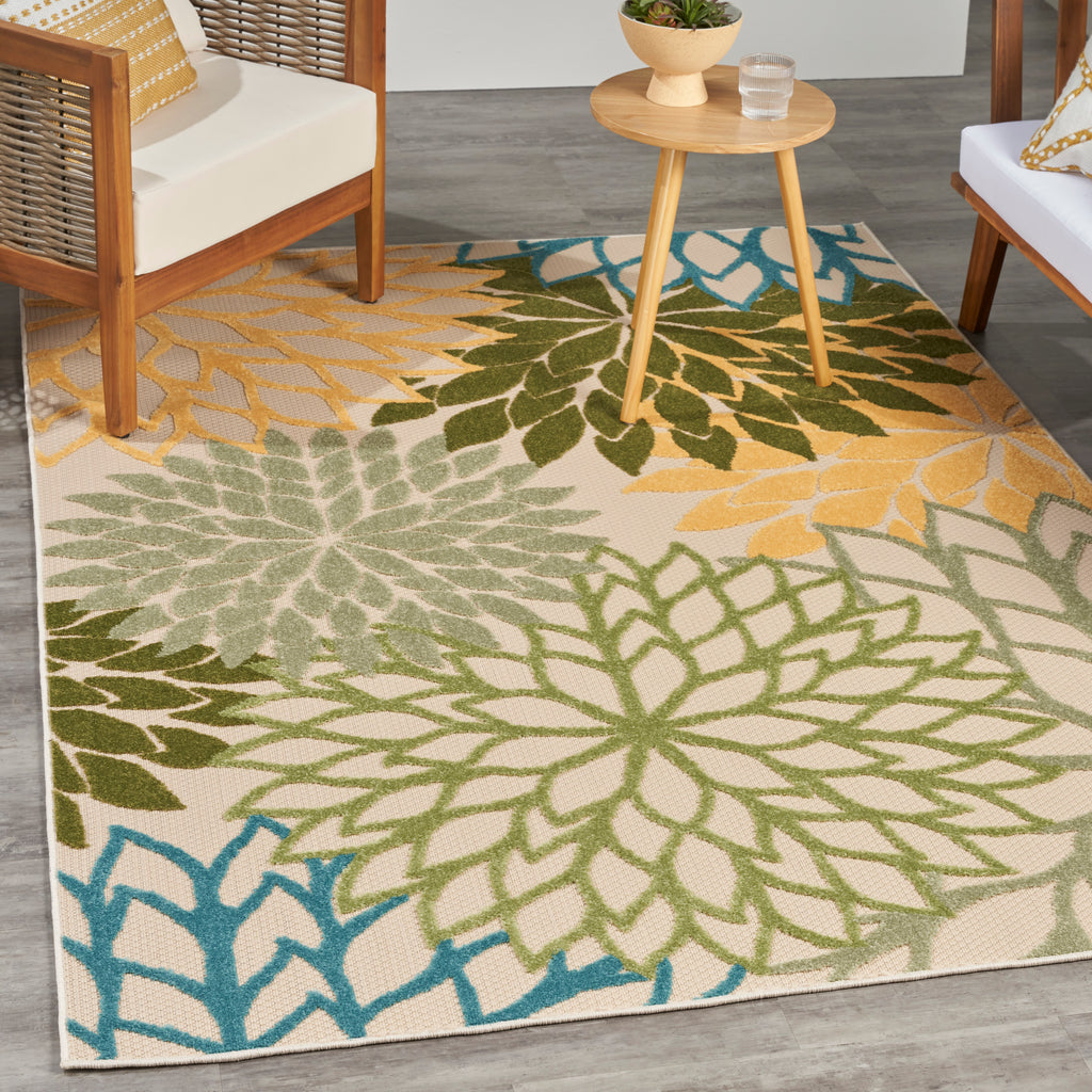 nourison aloha alh05 green multicolor rug