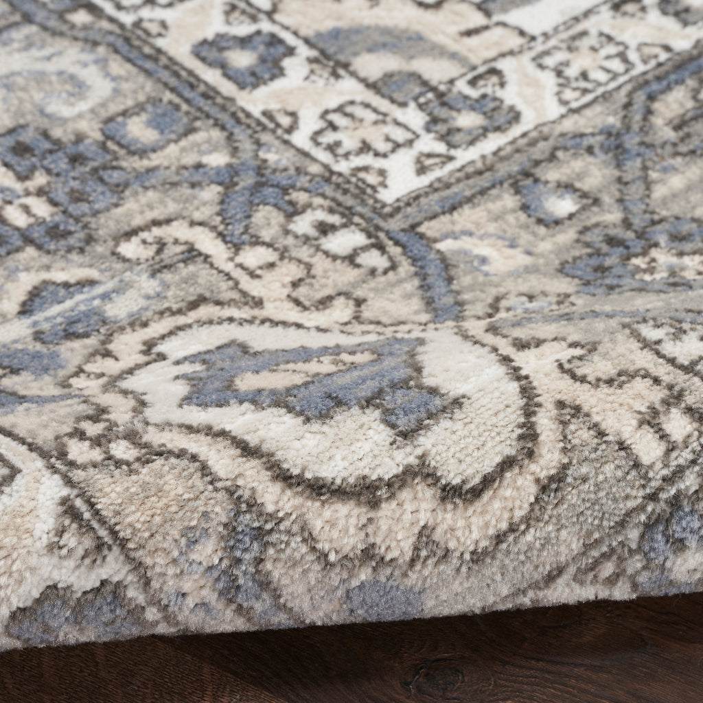 nourison quarry qua05 ivory blue rug
