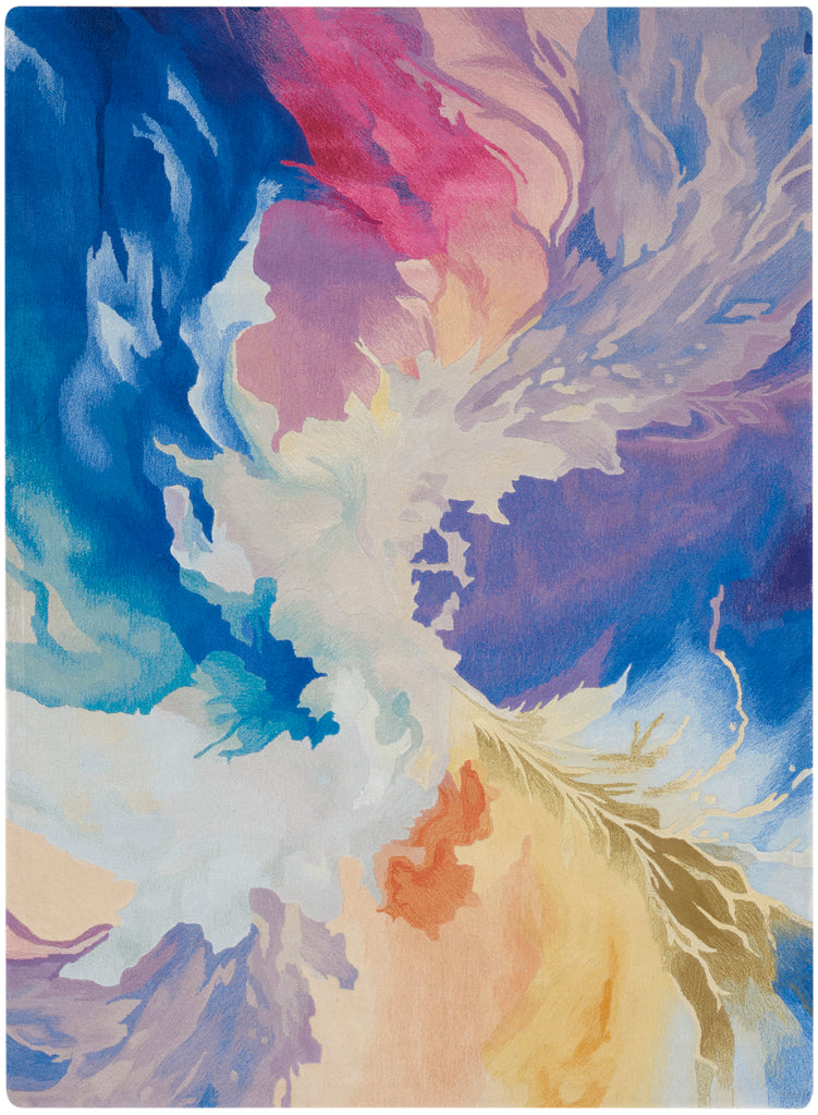 nourison prismatic prs37 blue multicolor rug
