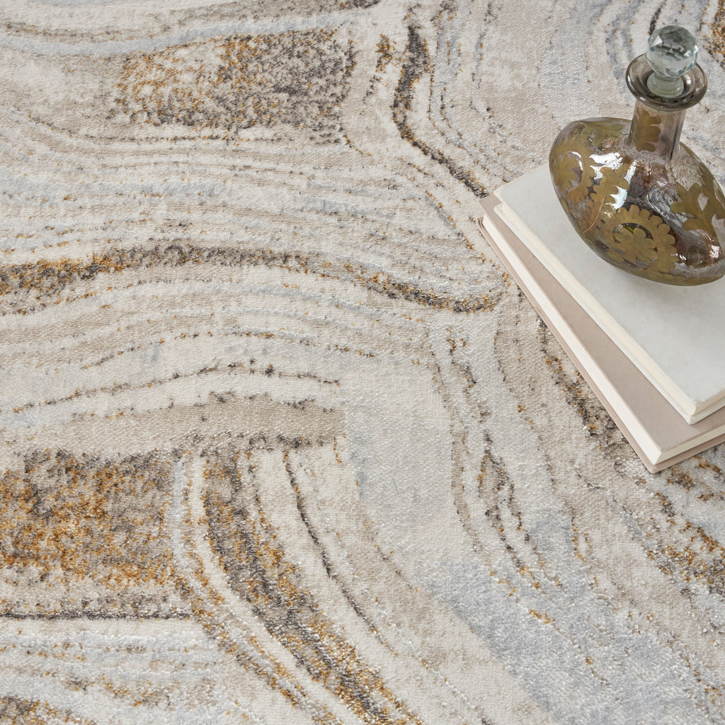 nourison glitz glz22 grey gold rug