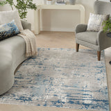 nourison quarry qua01 ivory grey blue rug