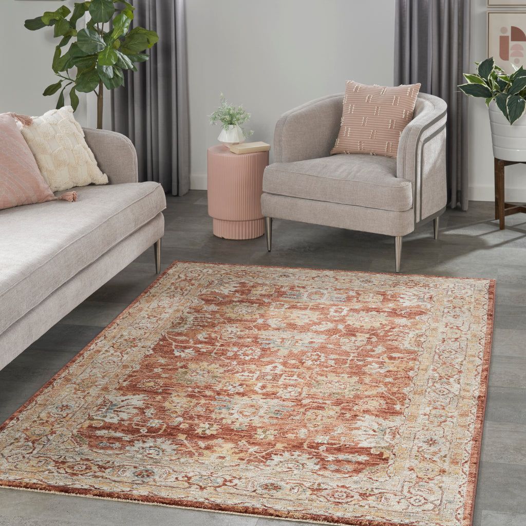 nourison sahar shr02 rust rug
